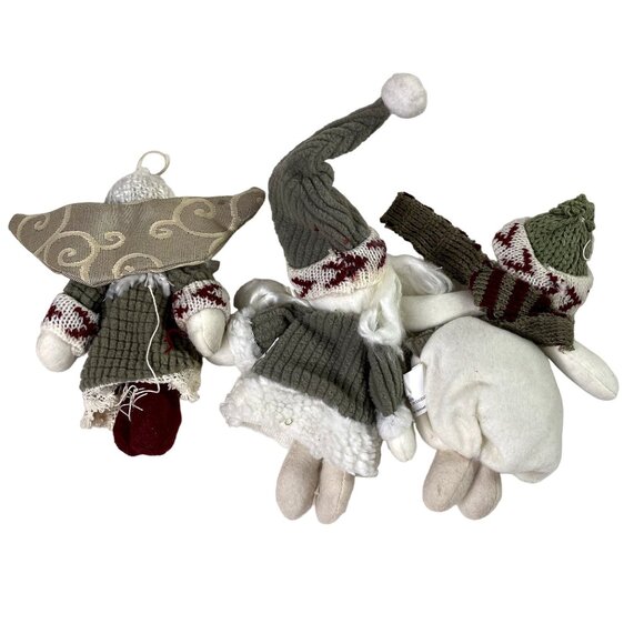 Lot 3 Large Plush Snowman Angel Christmas Ornaments Vintage 90s Lightweight u - Picture 5 of 5